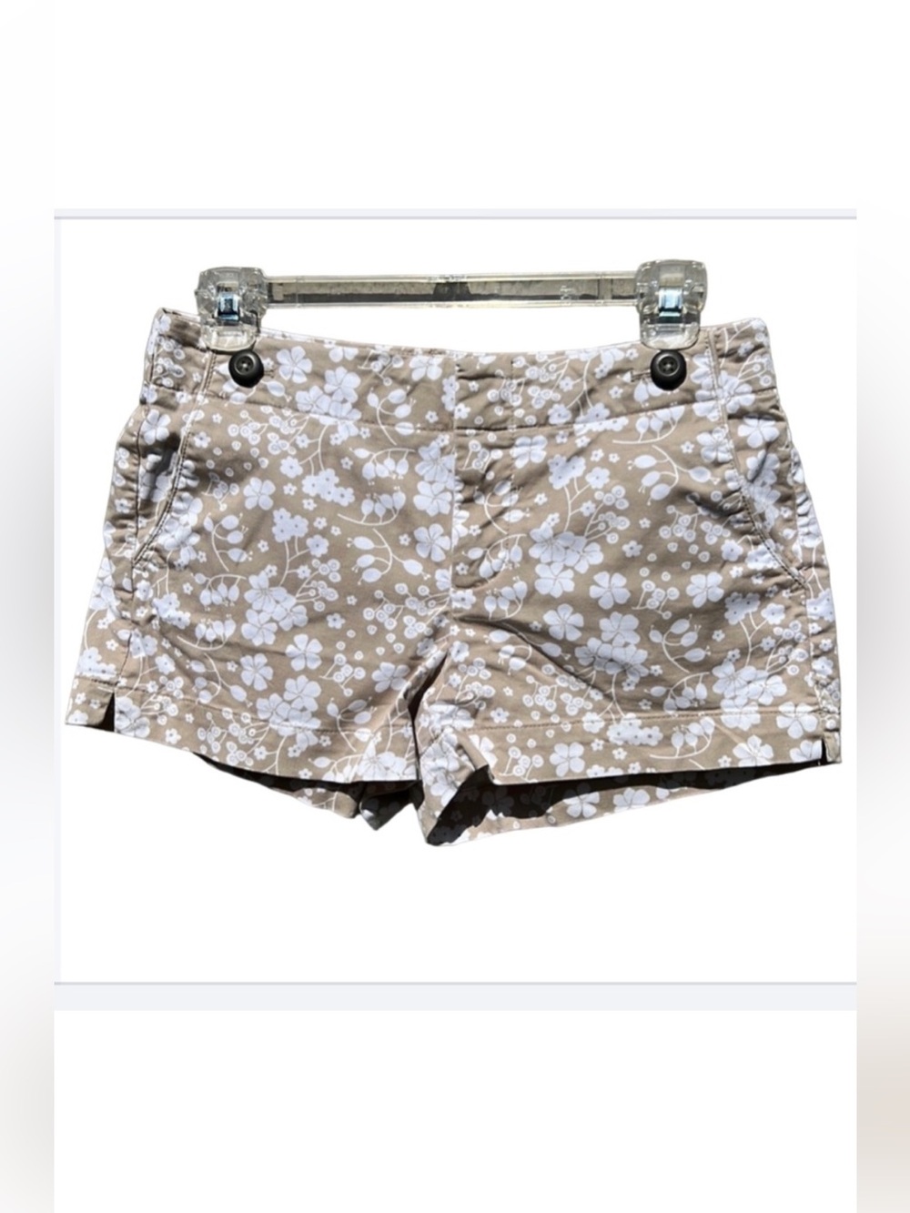 GAP Floral Shorts Sand and White Size 0 Stretch